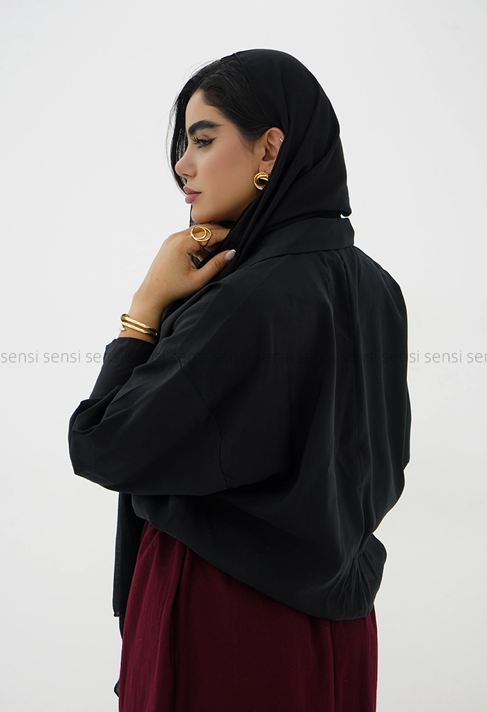 شومیز زنانه جلو بسته سیلک پایین کش کد1005707